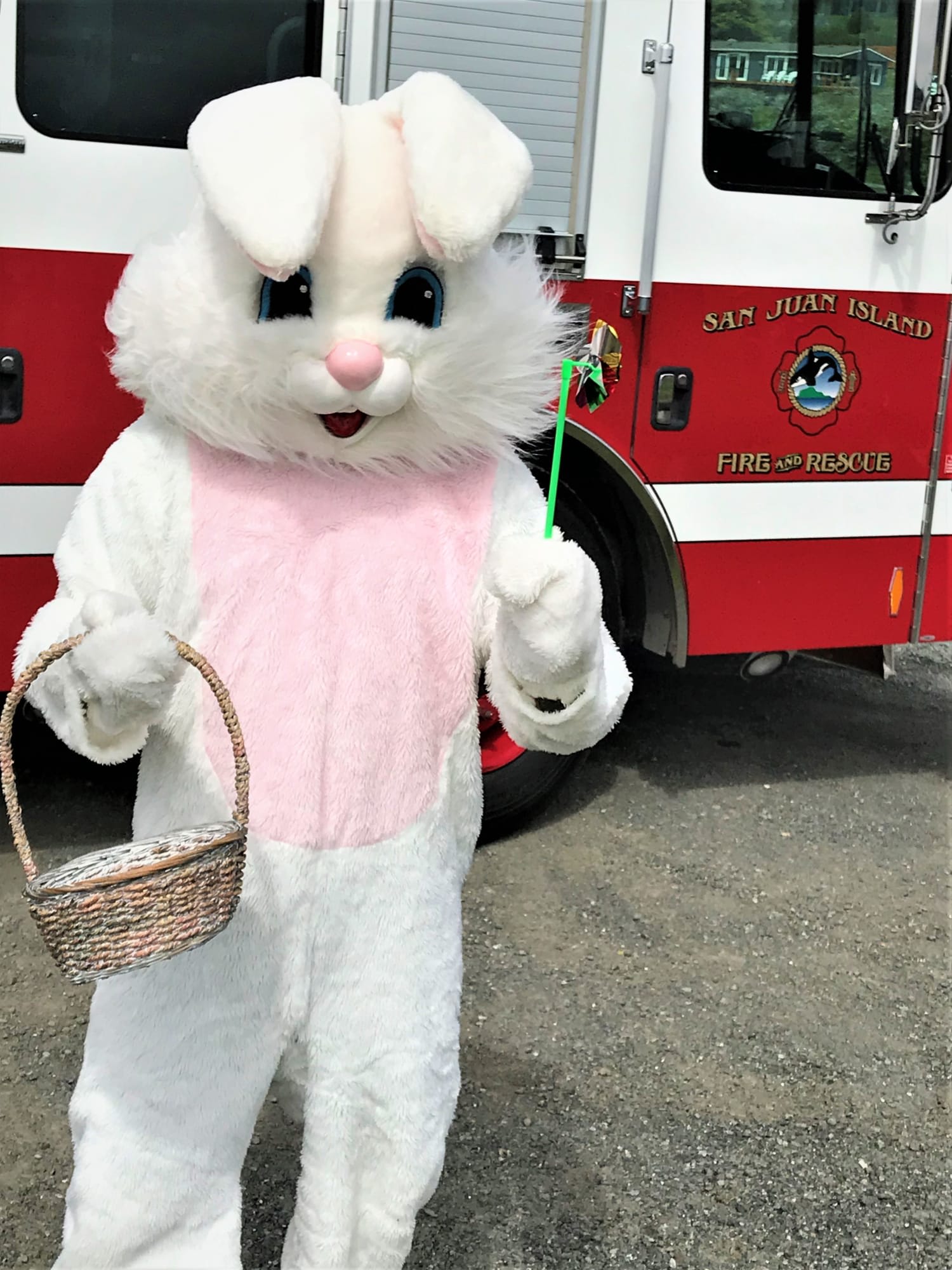 Easter Bunny at Firefighters Association Event